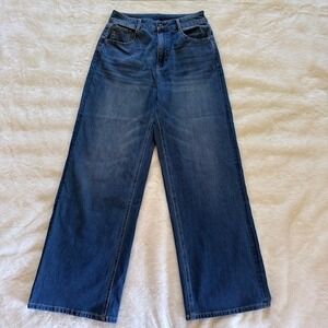 Halara Womens High Waisted Wide Leg Jeans Medium Wash Denim Size Medium